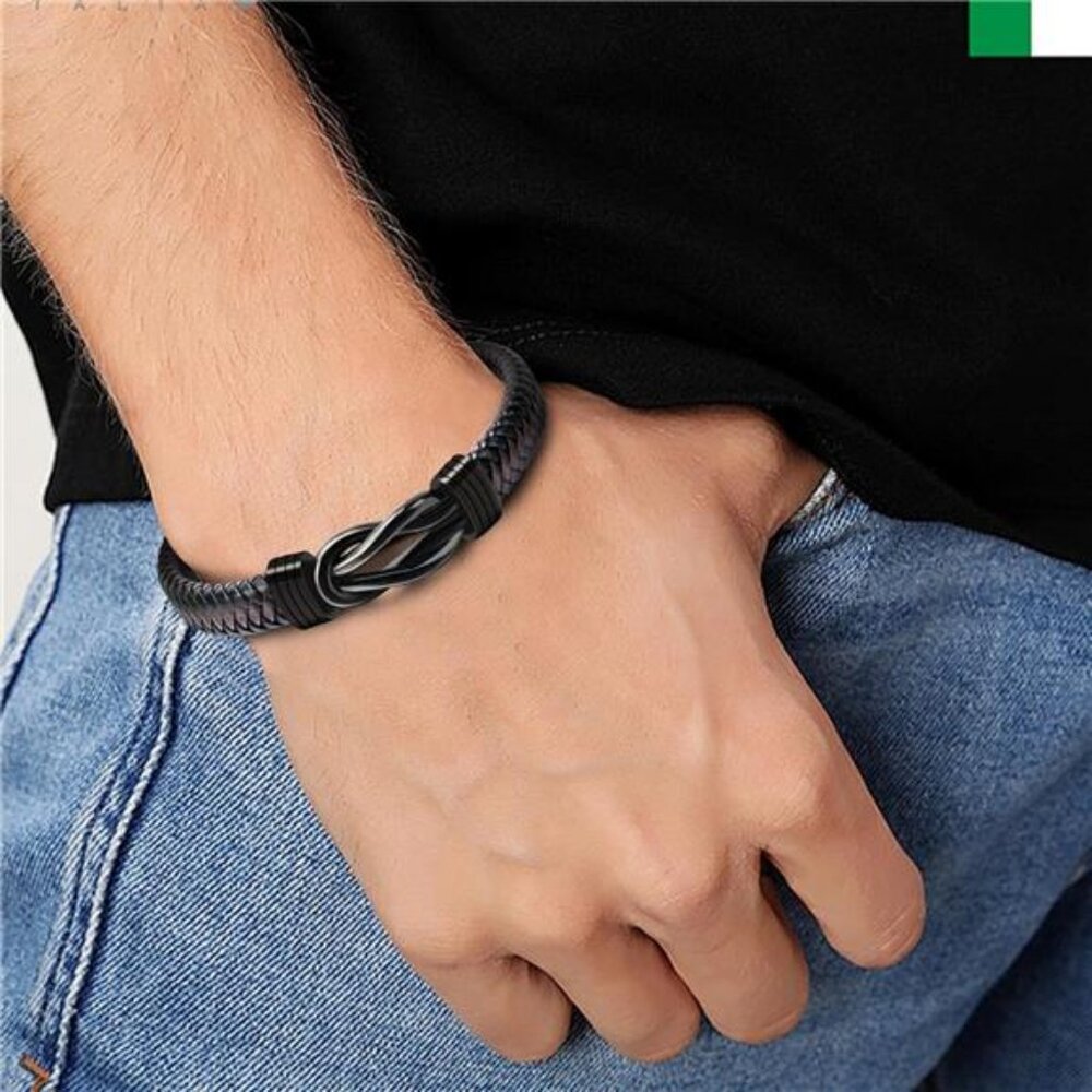 Valentines Day Gifts for Him: Bracelets Gifts for Men Leather Couples - Picture 6 of 7